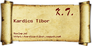 Kardics Tibor névjegykártya
