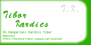 tibor kardics business card